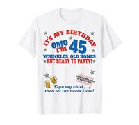 It's My 45th Birthday Men boy Sign My Shirt Bday T-Shirt