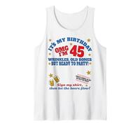 It's My 45th Birthday Men boy Sign My Shirt Bday Tank Top