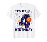 It's My 4th Birthday Boy Outer Space B-day Party Theme T-Shirt
