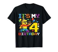It's My 4th Birthday Building Brick 4 Years Old Boys Kids T-Shirt