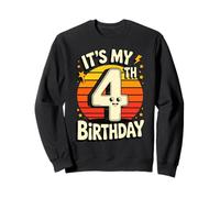 It's My 4th Birthday Fun Retro Design For Kids Sweatshirt