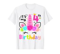 It's My 4th Birthday Girl is Now 4 Year Old Fourth Birthday T-Shirt
