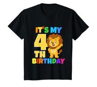 It's My 4th Birthday Lion Safari Jungle Theme Party Age 4 T-Shirt