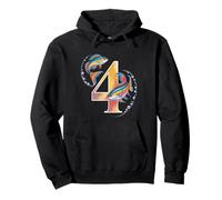 It's My 4th Birthday Party Ocean 4 Years Old Sea Fish B-Day Pullover Hoodie