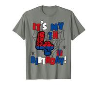 It's My 4th Birthday Spider Theme Party 4 Year Birthday Boy T-Shirt, Men, Olive Heather, Small
