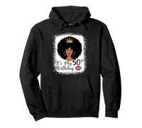 Its My 50th Birthday Queen African American Afro Woman Pullover Hoodie
