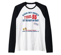 It's My 55th Birthday Men boy Sign My Shirt Bday Raglan Baseball Tee