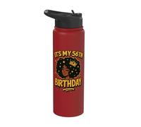 It's My 56th Birthday Melanin Black Queen Stainless Steel Insulated Water Bottle