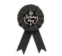 It's My 56th Birthday Tinplate Badge Pin, Black Rosette Happy 56th Birthday Button Pin, 56 Birthday King Button for Men, Fifty Six Award Ribbon Brooch Party Supplies