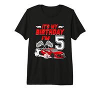 It's My 5th Birthday Boy Race Car Racing 5 Years Old Premium T-Shirt