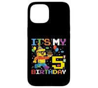 It's My 5th Birthday Building Brick 5 Years Old Boys Kids Case for iPhone 15