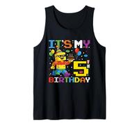 It's My 5th Birthday Building Brick 5 Years Old Boys Kids Tank Top