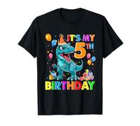 It's My 5th Birthday Dinosaur Happy 5 Year Old Boys T-Rex T-Shirt