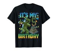 It's My 5th Birthday Gamer Pixel Number Birthday Boy Girl T-Shirt