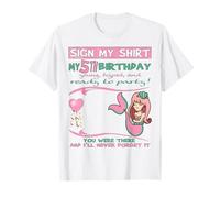 It's My 5th Birthday girl Sign My Shirt Bday T-Shirt