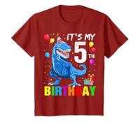It's My 5th Birthday Happy 5 Year T-Rex Shirt Boys T-Shirt, Youth, Cranberry Red, X-Small