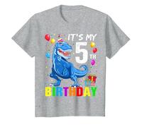 It's My 5th Birthday Happy 5 Year T-Rex Shirt Boys T-Shirt, Youth, Heather Grey, X-Small