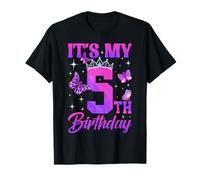 It's My 5th Birthday Princess Crown 5 Years Old Kids Girls T-Shirt