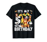 Its My 5th Birthday Safari Jungle Animals Lover 5th Birthday T-Shirt