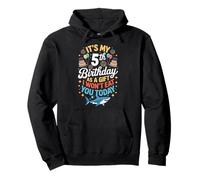 It's My 5th Shark Birthday Party 5 Years Old Shark Pullover Hoodie