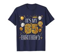 Its My 65th Birthday Happy 1958 Birthday Tee for Men Women T-Shirt, Men, Navy Blue, Medium