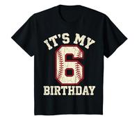 It's My 6th Birthday Baseball Vintage 6 Year Old T-Shirt