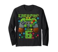It's My 6th Birthday Boy Gamer Creepin’ Into 6 Gamer Pixel Long Sleeve T-Shirt