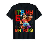 It's My 6th Birthday Boys Building Brick 6 Years Old Kids T-Shirt