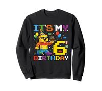 It's My 6th Birthday Building Brick 6 Years Old Boys Kids Sweatshirt