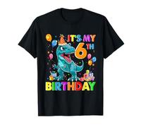 It's My 6th Birthday Dinosaur Happy 6 Year Old Boys T-Rex T-Shirt