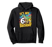 It's My 6th Birthday Dinosaur Skateboard Pullover Hoodie