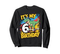 It's My 6th Birthday Dinosaur Skateboard Sweatshirt