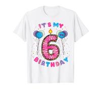 Its My 6th Birthday Donut Kids Birthday Value Graphic T-Shirt, Men, White, M