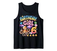 It's My 6th Birthday Octopus 6 Year Old Party Boys Girls Tank Top