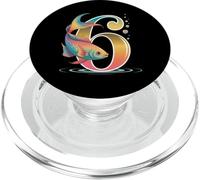 It's My 6th Birthday Party Ocean 6 Years Old Sea Fish B-Day PopSockets PopGrip for MagSafe