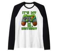 It's My 6th Birthday Video Gamer Level 6th Birthday Raglan Baseball Tee