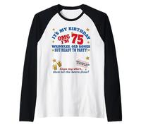 It's My 75th Birthday Men boy Sign My Shirt Bday Raglan Baseball Tee