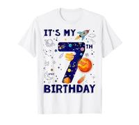 It's My 7th Birthday Boy Outer Space B-day Party Theme T-Shirt