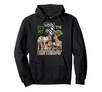 It's My 7th Birthday Boy Safari Jungle Theme 7 Years Old Zoo Pullover Hoodie