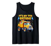It's My 7th Birthday Dump Truck Funny Birthday Kids Boys Tank Top