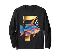 It's My 7th Birthday Party Ocean 7 Years Old Sea Fish B-Day Long Sleeve T-Shirt