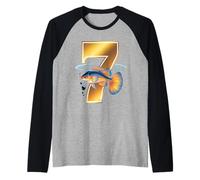 It's My 7th Birthday Party Ocean 7 Years Old Sea Fish B-Day Raglan Baseball Tee
