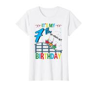 Its My 7th Birthday Roller Coaster Theme Park Value Graphic T-Shirt, Women, White, L