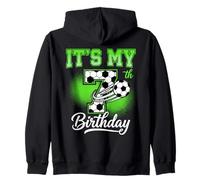 Its My 7th Birthday Soccer Ball Seven Years Old Sport Zip Hoodie