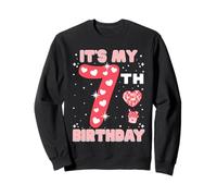 It's My 7th Birthday Valentine's Day 7 Years Old Girls Boys Sweatshirt