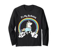 It's My 7th Cute Unicorn 7 Year Old Girls Long Sleeve T-Shirt
