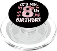 It's My 8th Birthday Bow Pattern Party PopSockets PopGrip for MagSafe