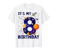 It's My 8th Birthday Boy Outer Space B-day Party Theme T-Shirt