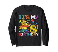 It's My 8th Birthday Building Brick 8 Years Old Boys Kids Long Sleeve T-Shirt