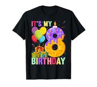It's My 8th Birthday Cake Donut 8 Year Old Confetti T-Shirt